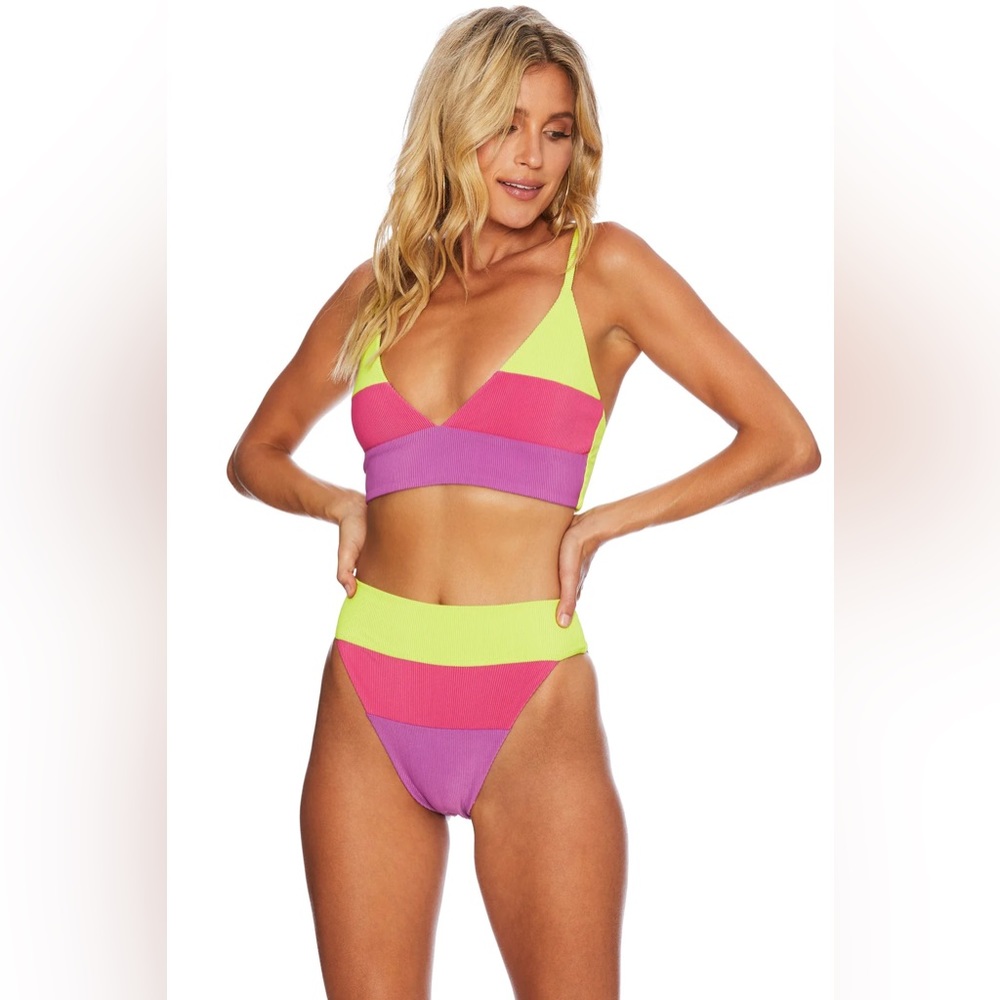 Beach Riot Neon Pink and Purple Bikini